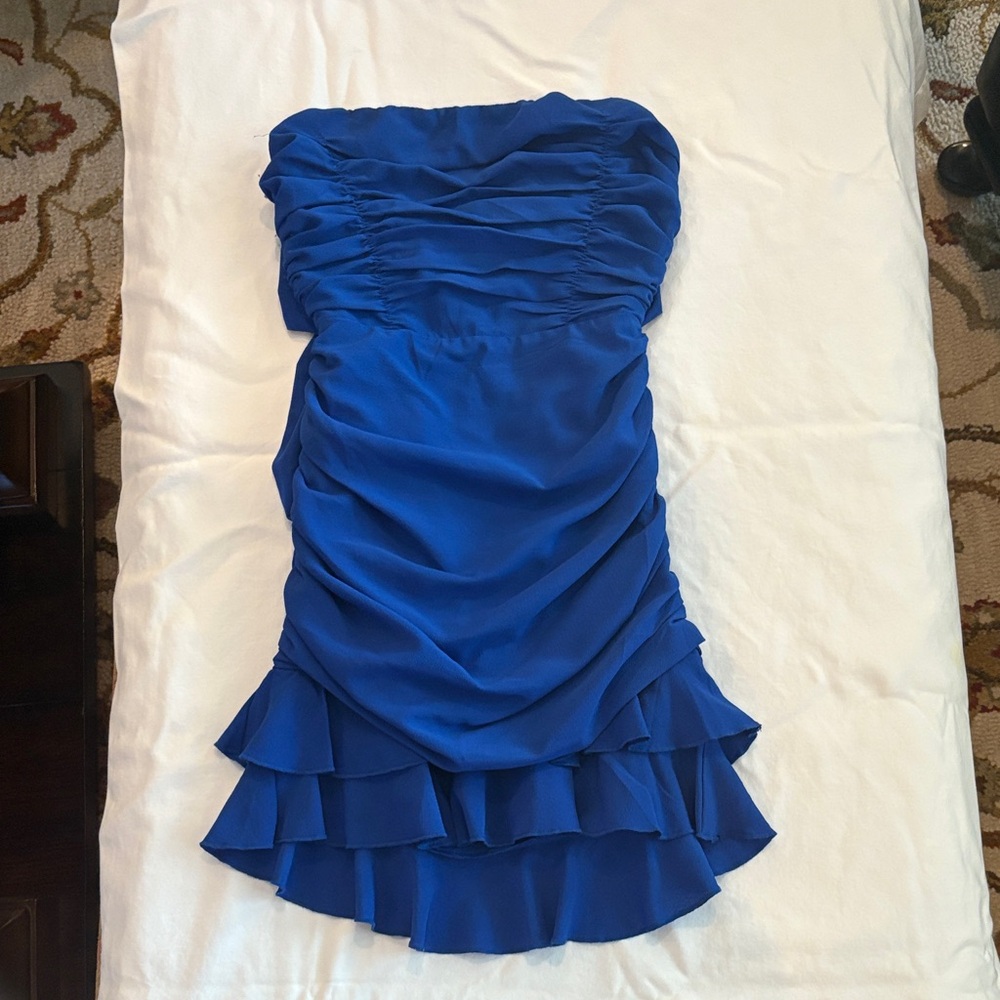 Lucy in the Sky Vibrant Blue Strapless Dress